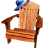 adirondack chair +  blue hat